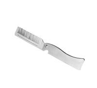 Healvian Multifunctional Folding Stainless Steel Pocket Comb for Men Anti-static Beard and Mustache Grooming Tool Compact Travel Hair Styling Comb with Space-saving Design Lightweight