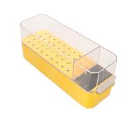 Healvian Nail Bit Organizer Box with 40 Holes, Acrylic Drill Bit Holder Case Featuring Lid Closure and Space-saving Compact Design, Fully Enclosed Dustproof Storage Container for DIY Use