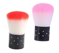 Healvian Nail Cleaning Brush Manicure Brush 2 Pieces Soft Bristles Portable Lightweight Handheld Design for Nail Salon and Home Use