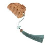 Healvian Natural Carved Sandalwood Hair Comb Lightweight Wooden Brush for Women Static Scalp Massage Portable Hair Care Accessory