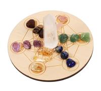 Healvian Natural Crystal Chakra Stone Divination with Durable Geometry Board for Meditation and of Seven Star Arrangement Stones Collectors and Spiritual Use