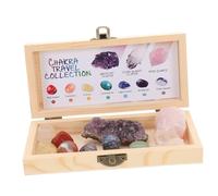 Healvian Natural Crystal Specimen Set Raw Quartz Stones for Meditation Yoga Home Decor with Wooden Box Authentic Mineral Rocks for DIY Crafts Friends and Family