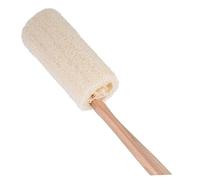 Healvian Natural Wooden Handle Loofah Back Scrubber Brush Firm Exfoliating Bath Body Brush for Women Expands When Wet Pollution Raw Wood Spa Tool