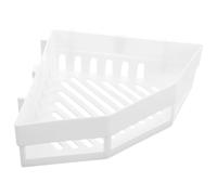 Healvian No Punching Triangle Rack Plastic Storage Rack 10.2x10.2x6.3in Abs Practical Wall-mounted Design Holds Skin Cream Lotion and Bonsai for Bathroom Shower Organizer