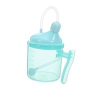 Healvian Non Spill Elderly Sippy Cup with Straw and Handles Lightweight Liquid Feeding Mug with Lid Ergonomic Grip and Clear Measurement for Bedridden Disabled Patients and Adult Nursing