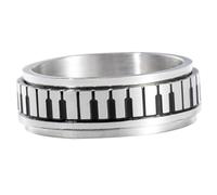 Healvian Novelty Key Ring Stainless Steel Ring with Open Bottle Function in Silver Colour Delicate Metal Piano Key Jewellery for Anniversaries and Birthday Gifts