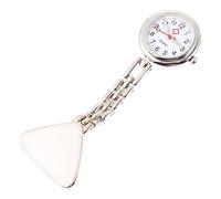 Healvian Nurses Clip-on Quartz Pocket Watch Silver Alloy Analog Dial Medical Watch for Doctors and Elderly with Easy Read Display