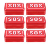 Healvian Outdoor Survival Tool Box Metal Pill Organizer 6pcs Portable Medicine Storage Container Compact Emergency SOS Survival Kit for Travel and Hiking