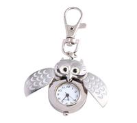 Healvian Owl Key Chain Decorative Pocket Watch Cartoon White Pendant Vintage Style Women’s Accessory for Daily Wear