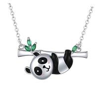 Healvian Panda Necklace Women Pendant, Aesthetic Clavicle Chain Necklace for Girls, Metal Animal Jewelry Gift for Mother's Day