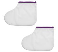 Healvian Paraffin Wax Foot Care Covers Thin Insulated Therapy Bags with Purple Trim for Professional Spa Foot Treatments and Warm Wax Refills