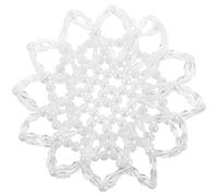 Healvian Pearl Hair Braiding Network Elastic Bun Cover for Women Handmade Crochet Hair Bun Maker White Long Beads for Dance Party