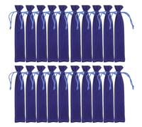 Healvian Pen Pouch Pen Holder with Drawstring Design 25pcs Blue Flannel Protective Sleeve and Writing Tools for Students and Clerks for School and Christmas Use