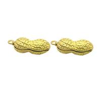 Healvian Pendants Craft Adornments for 2pcs Peanut Shape Copper Retro Style Delicate DIY Keychain Hanging Decor, for Keychain DIY Projects