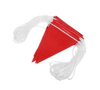 Healvian Perimeter Marking Flags Red Plastic Banner Safety Warning Pennant for Construction Traffic Barrier Hazardous Area Scaffolding Boundary Control Tear-resistant
