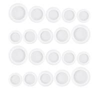Healvian Piggy Bank Bottom Caps with Multiple Size Design 20pcs White Plastic Suitable for Protecting Boxes from Corners Or Edges and Covering Holes Fit Most Saving Boxes and Piggy Banks