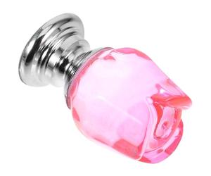 Healvian Pink Rose Flower Shaped Toilet Button Top Handle Assistant Tool Plastic Material Resistant to Wear and Tear Intuitive Design Stylish Bathroom Accessory