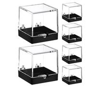 Healvian Plastic Display Case and Mineral Specimens, Rectangle Stackable Organizer 6pcs with Easy Transport and Space-Saving Design for Model Collections for Home Displays and Exhibitions