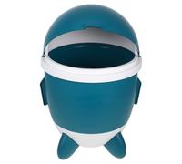 Healvian Plastic Trash Can with Lid Rocket Shaped for Bedroom Bathroom | PP Material, Easy to Clean, Large Capacity, Green Kawaii Style, Suitable for Paper
