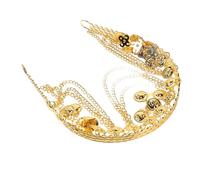 Healvian Plated Ethnic Headband Festival Accessory Boho Headbands for Women Sequin Head Chain Jewelry Plated Hair Accessory