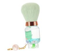 Healvian Portable Blush Makeup Brush with Keychain Soft Bristles Cosmetic Brush for Powder Loose Powder Nail Application Travel Friendly Professional Beauty Tool in Light