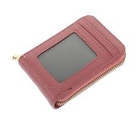 Healvian Portable Card Storage Wallet with Zipper Closure Multi Functional Business Card Organizer Compact PU and Design for Travel and Office Use