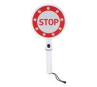Healvian Portable Double-Sided LED Go/Stop Traffic Control Paddle Handheld Sign Battery-Powered Flashing Light for Road and Parking Safety, Designed for Traffic Officers (No Battery