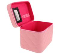 Healvian Portable Makeup Organizer Box with Pu Leather and Convenient Handle for Keeping Cosmetics Organized and Accessible, Stylish Design Suitable for Daily Use the Go