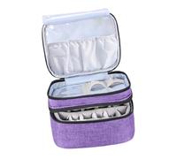 Healvian Portable Nail Polish Storage Organizer Bag Double Oxford Cloth Essential Oils Carrying Case with Thick Base and Zipper Closure Large Capacity Travel Pouch for Cosmetics
