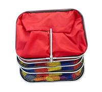 Healvian Portable Small Square Fishing Guard Net 23x23cm with and 1.5m Handle, Quick-Dry Fish Catching Basket for Coarse Fishing and Wild Angling, Black Mesh Fish Guard