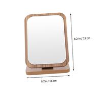 Healvian Portable Wooden Desktop Makeup Mirror Simple Dorm Vanity Mirror with for Students and Travel for Precise Beauty Application