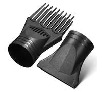 Healvian Professional Plastic Hair Dryer Diffuser Nozzle Set, Universal Blow Dryer Attachment with Comb and Concentrator Nozzles for Curling and Smoothing Hair Styles, 2 Pieces for Home