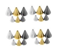 Healvian Punk Nail Art Accessories Metal Cone Spikes Charms for DIY Crafts Flat Bottom Studs for Gothic Manicure Decoration at Home Salon