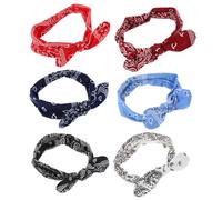 Healvian Rabbit Ears Headband Elastic Hair Bands Stretchy Knot Hairbands Girl Headbands Assorted Paisley Patterns Quality Cloth Material for Sports and Gifts