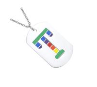 Healvian Rainbow Double Pendant Necklace Hollow Letter Charm for Women and Men Allergy Chain Stylish Lgbtq Jewelry Gift