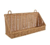Healvian Rattan Wall Basket Chic Rattan Style with No Drill Installation, Khaki Kitchen Organizer Basket Storage Solution for Shower Room and Laundry Room for Bathroom and Home