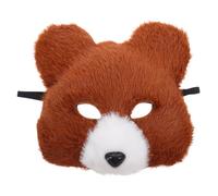 Healvian Realistic Brown Bear Mask Plush Headgear for Halloween Cosplay Lifelike Adult Bear Mascot Costume Accessory Comfortable Fit Detailed Design for Masquerade Party