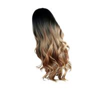 Healvian Realistic Curly Wig Gradient Color for Women High Temperature Resistant Fiber Hairpiece for Cosplay Parties and Daily Use Brown