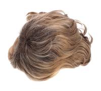 Healvian Realistic Short Curly Wig for Women Yellow Natural Looking Lace Front Fiber Hairpiece Comfortable Style for Cosplay Party Daily Wear