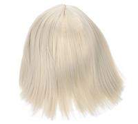 Healvian Realistic Short Straight Bobo Wig for Women, Synthetic Shoulder-length Hair with Middle Part, Light Blonde Cosplay Hair for Daily Wear and Costume Parties