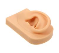 Healvian Realistic Silicone Right Ear Model for Jewelry Display and Piercing Practice Soft Flexible Fake Ear Stand for Earrings Organization Training Prop for Beauty Schools Studios