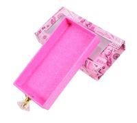 Healvian Rectangle Eyelash Packaging Box with Diamond Handle Pink Open Window Lash Organizer Drawer Empty Eyelash Storage Case for Makeup