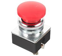 Healvian Red 30Mm Flush Momentary Push Button Switch with Auto Reset, Metal Mushroom Head Control Button for Industrial Equipment and Boat Applications