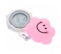 Healvian Retractable Clip-on Nurse Pocket Watch with Digital Display, Silicone Hanging Fob Watch for Professionals, Cloud Pattern, Suitable for Healthcare Use