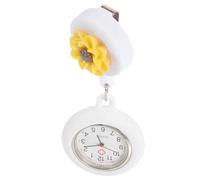 Healvian Retractable Flower Nurse Watch Clip Portable Pocket Watch Lightweight Safe Material Practical Timekeeping for Healthcare Professionals Students Gift