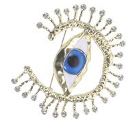 Healvian Retro Angel Eye Brooch Pin with Rhinestones Decorative Lapel Pin for Shawls Bags Unique Aesthetic Accessory for Women Lightweight Resistant Blue Evil Eye Design
