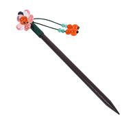 Healvian Retro Chinese Hair Stick Wood Hairpin Vintage Style Hair Accessories for Women Elegant Bun Styling with Tassel Antique Floral Design for Traditional and Modern Looks