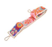 Healvian Retro Embroidered Polyester Crossbody Bag Strap, Adjustable White | Floral Artistry, Wallet Replacement Function, Sturdy Performance, for Women, Music Lovers, Casual Use