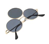 Healvian Retro Funky Three-circle Sunglasses Lightweight Novelty Party Eyewear for Festivals Events Funny Weird Sunglasses for Memorable Performances and Photos