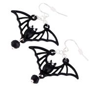 Healvian Retro Halloween Bat Earrings 2pcs Fashion Jewelry Vintage Design Comfortable to Wear Secure Fit for Cosplay Parties Everyday Wear Accessory for Occasions Black